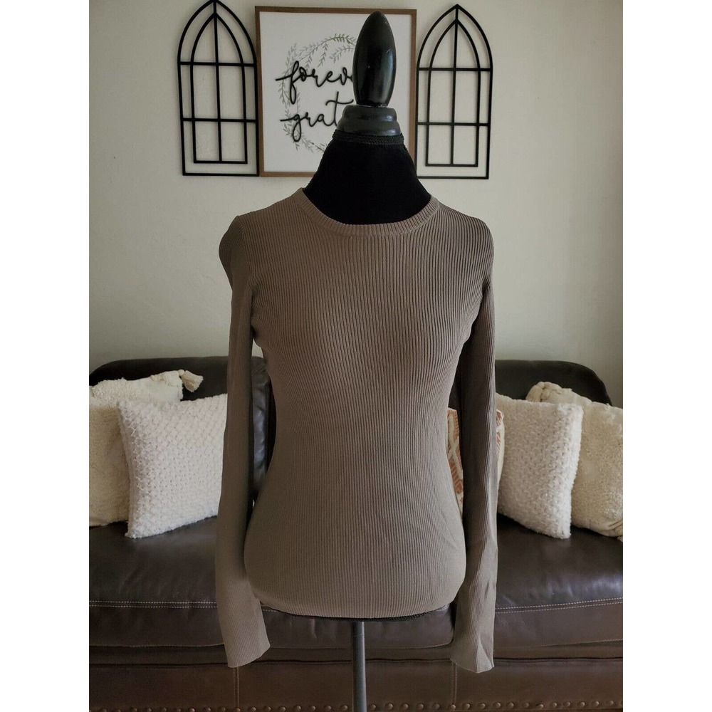 Remain Birger Christensen Olive Green Long Sleeve Ribbed Henley Size US 8